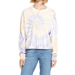DAYDREAMER Spiral Tie Dye Long Sleeve Crop T-shirt